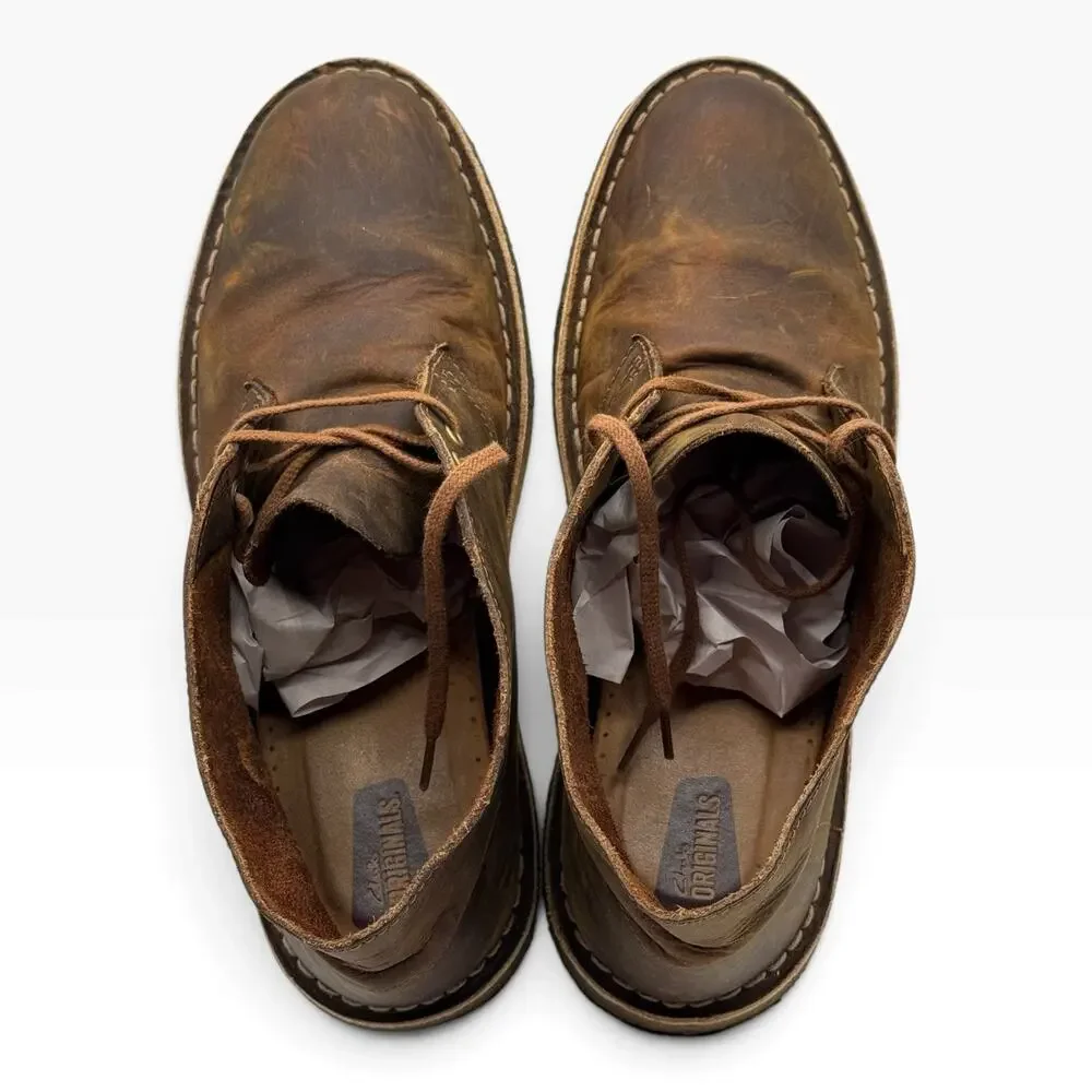 Clarks Originals Desert Boot Mens 10 Beeswax Brown Leather Chukka Crepe Sole